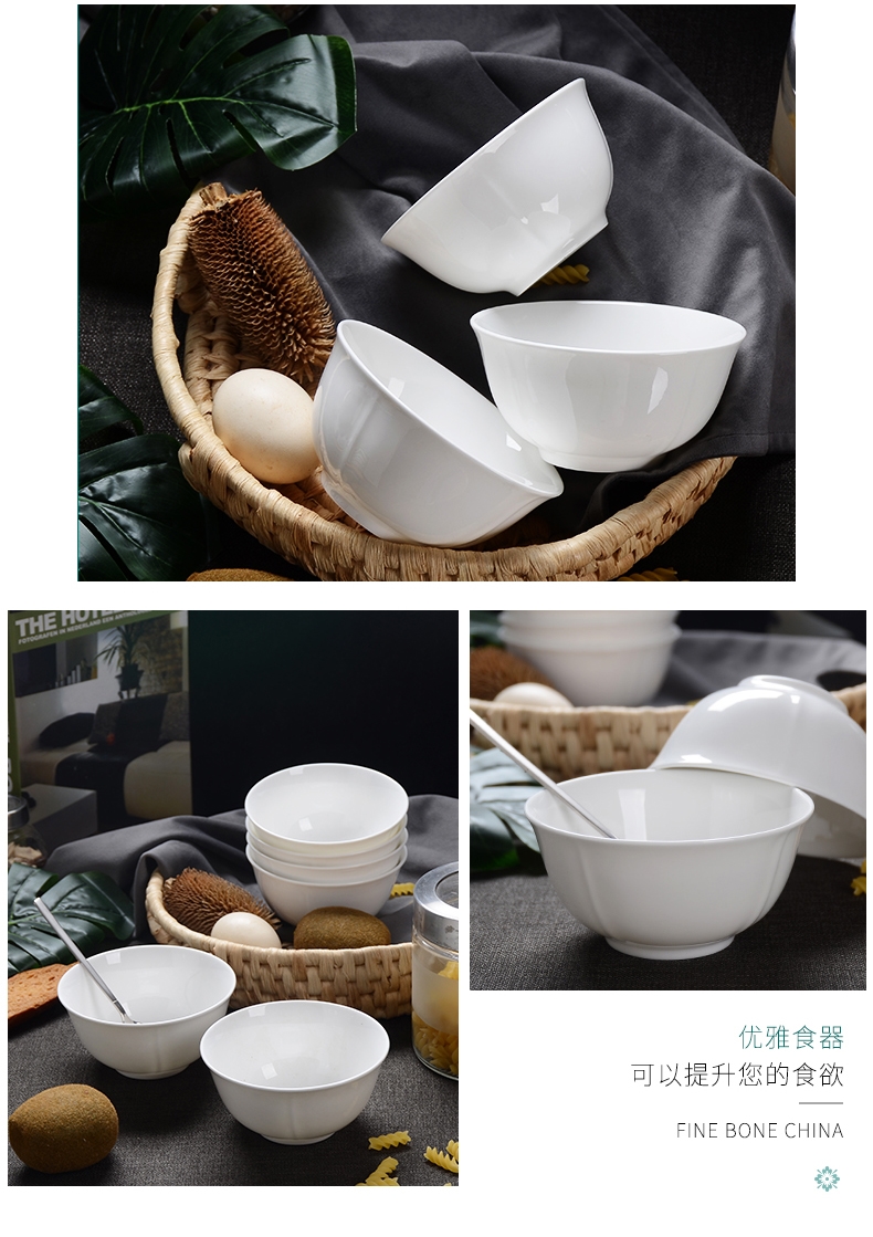 Tableware bowls of 10 with pure white ipads bowls home 4.5 inch bowl white ceramic 10 soup bowl noodles bowl