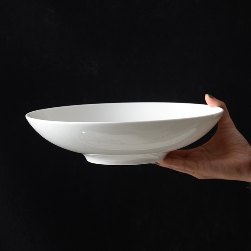 Tangshan ipads bowls large household big bowl white porcelain tableware of pottery and porcelain bowl of 9 inches soup bowl rainbow such as bowl stewed noodles bowl