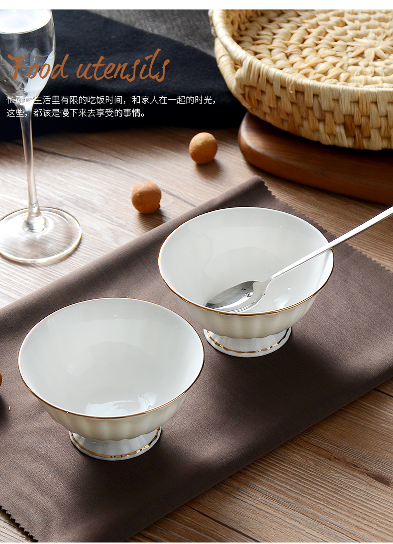 Tangshan ipads bowls 5 inches tall bowl to eat rice bowl of household ceramic bowl European - style up phnom penh ultimately responds soup bowl bowl of rice bowls