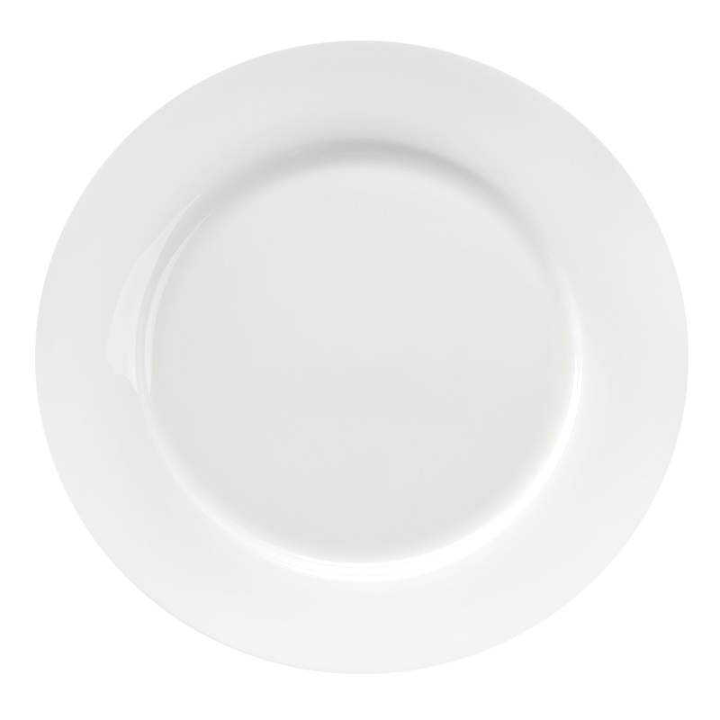 White 10 inch big plate round new flat shallow dish home plate beefsteak dish of number plate