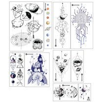 Zhi Ye original creation planet flower ARM big tattoo stickers men and women waterproof handsome cosmic star space set of ten