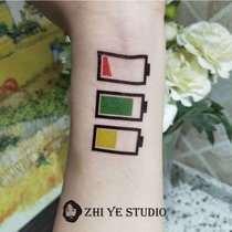 Zhi Ye power energy tattoo stickers Hyuna color power full grid power insufficient fun AI technology men and women couples
