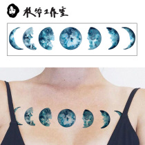 Zhi Ye moon phase tattoo on the Moon Moon Xuanmoon Full Moon Moon Moon Moon tattoos waterproof and durable non-toxic tattoo