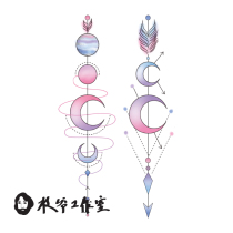 The girls arrow tattoo is attached to the color cute dream planet feathers little fairy magic wand wishing stick