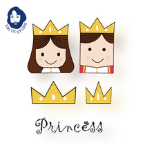 Zhi Ye original little prince couple tattoo stickers male and female waterproof Princess Prince cute children tattoo
