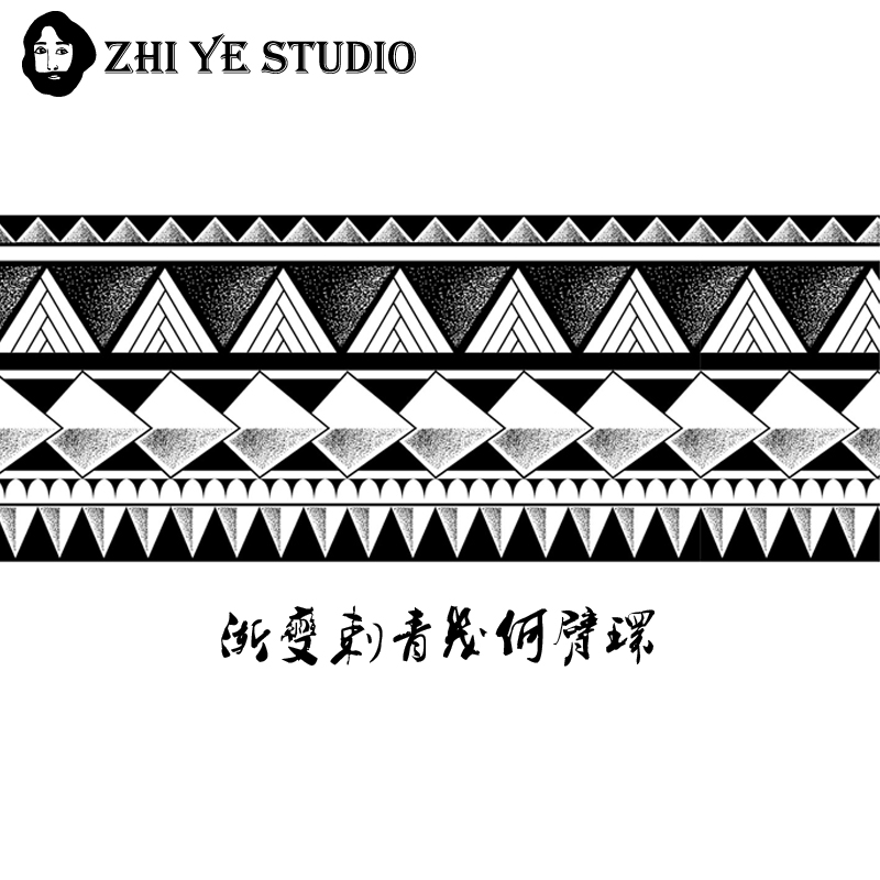 Grass Ben Juice Asymptotic Tingen Geometric Arm Ring Waterproof Tattoo Sticker Bully guy's wrist ankle 40 cm long