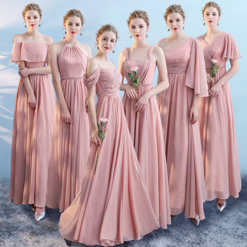 Plus-Size Bridesmaid Dresses with a High-End Feel, Suitable for Petite Women, Can Be Worn Casually, Pink Bridesmaid Dresses, 2026 New Style, Simple and Elegant