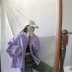 Cô gái dịu dàng phong cách Harajuku bất thường giản dị lỏng ngắn giặt dụng cụ áo khoác nam và nữ với thủy triều Áo khoác ngắn