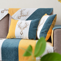 Chenille Nordic pillow Waist pillow pillow pillow Sofa pillow cushion backrest Living room Home simple pillow pillow pillowcase