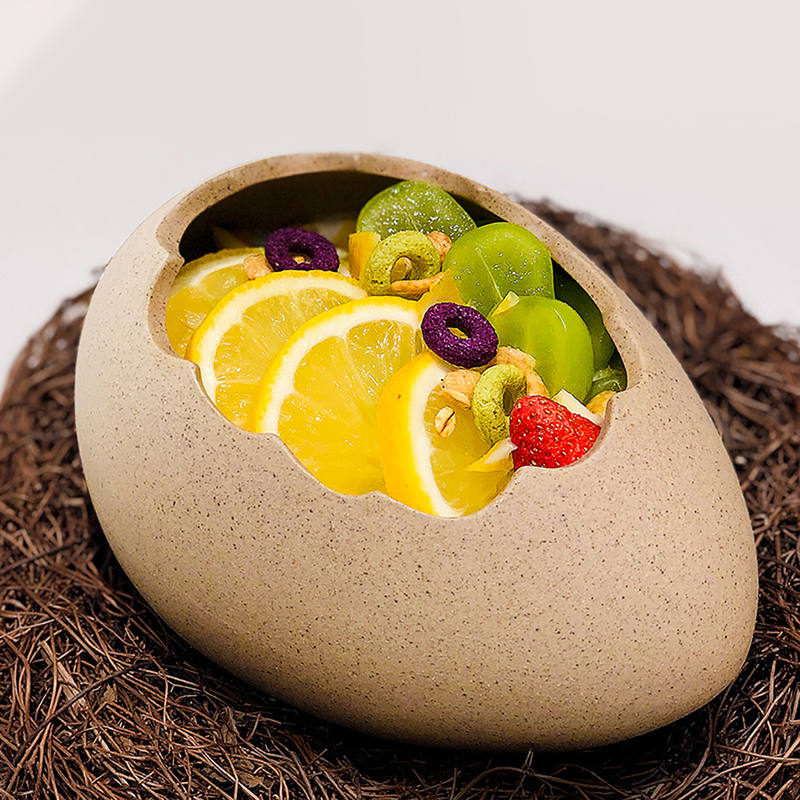 Creative Bird's Nest Eggshell Bowl, Irregular Ostrich Plate, Restaurant Personalized Tableware, Birthday Instant Noodle Bowl, Cold Drink Presentation