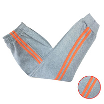 Customized spring and autumn men and women big children cotton sports trousers cotton gray orange parallel bars closed school pants