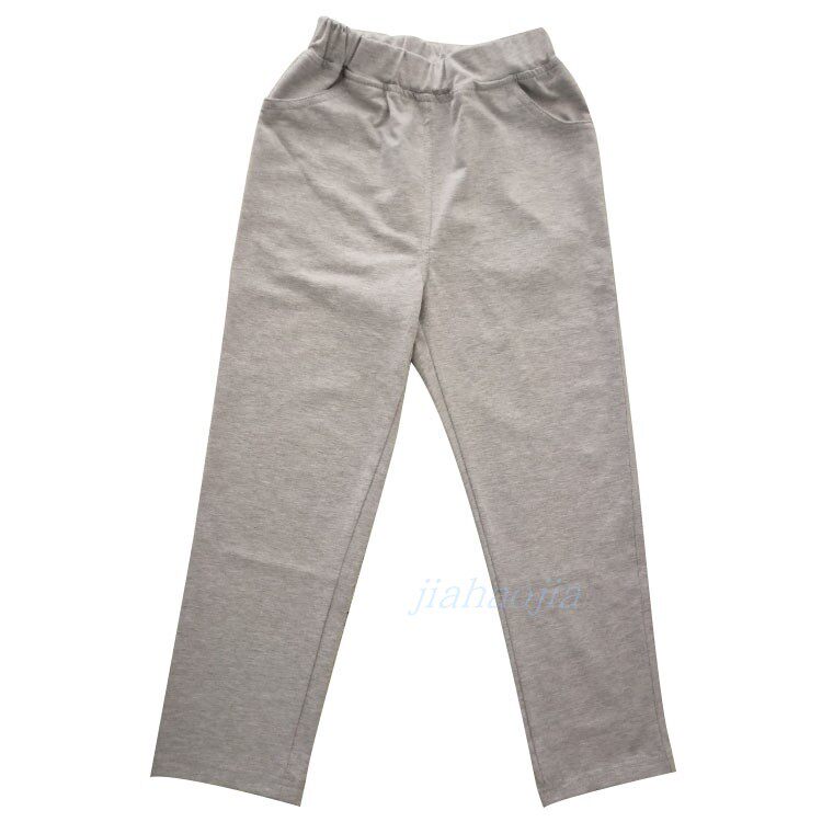 Customized spring and summer school pants boys and girls gray black navy clean cotton gray student school uniform pants sweatpants