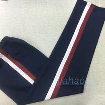 Spring and summer autumn black dark navy color red and white terms school pants same casual pants sports pants