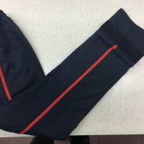 Spring and summer deep Tibetan green inlaid red bar trousers casual pants male and female school pants sports pants students