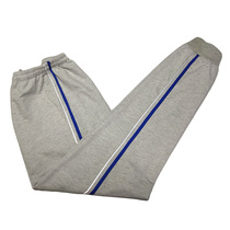Spring and autumn cotton high school students sports gray school uniforms trousers inlaid with reflective thin strips of sapphire blue side bundle feet
