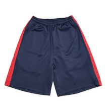 Summer thin South Korean silk light navy shorts inlaid with Red wide edge size loose student quick-dry school uniforms pants