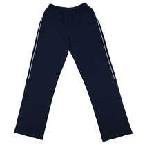 Customized spring and summer autumn cotton sports pants deep Tibetan Green school clothes pants inlaid with white thin side straight tube loose size male and female Girls