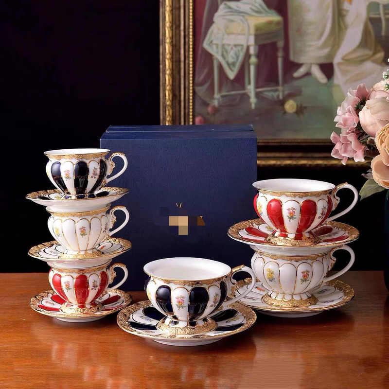 Fanfuri Mason's Same Luxurious Bf Collection Palace-Style European Gilt Coffee Cup and Saucer Gift Box
