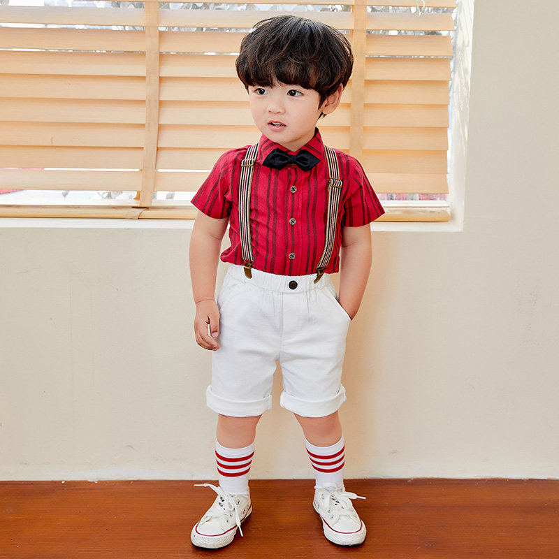 Boy dress Summer Children's Suite Suite Kids Surface Shorts When Baby Year Dresses Boy Little Flower Child