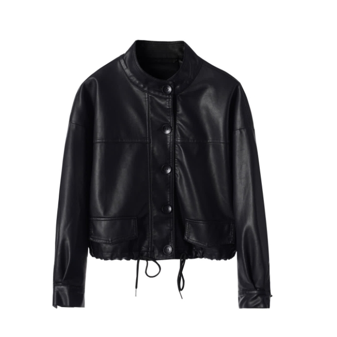 [Guangzhou Trip] Ua Short Leather Jacket Women's Fur Leather Coat 1385