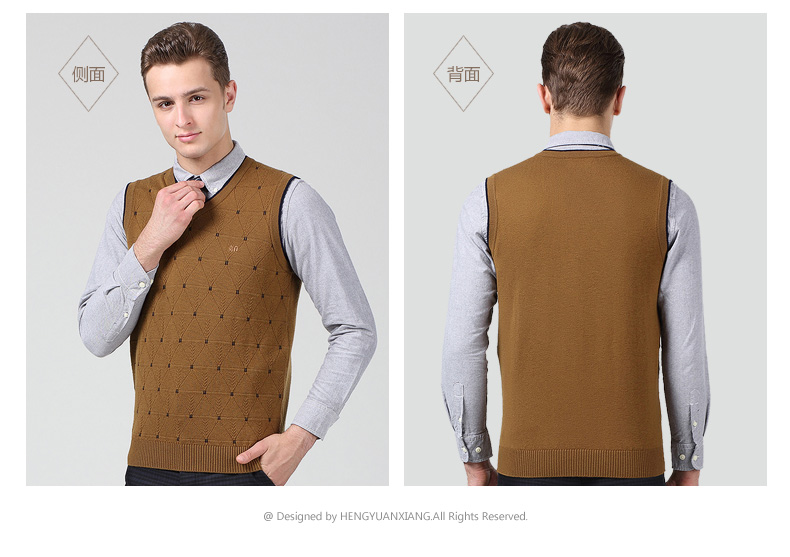 Débardeur homme Woolen gilet en laine pour automne - Ref 1598523 Image 25