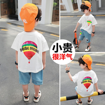 Boys summer suit 2 children 3 short-sleeved 5 foreign style 7 boys 8 children baby 6 years old trendy handsome fashion clothes