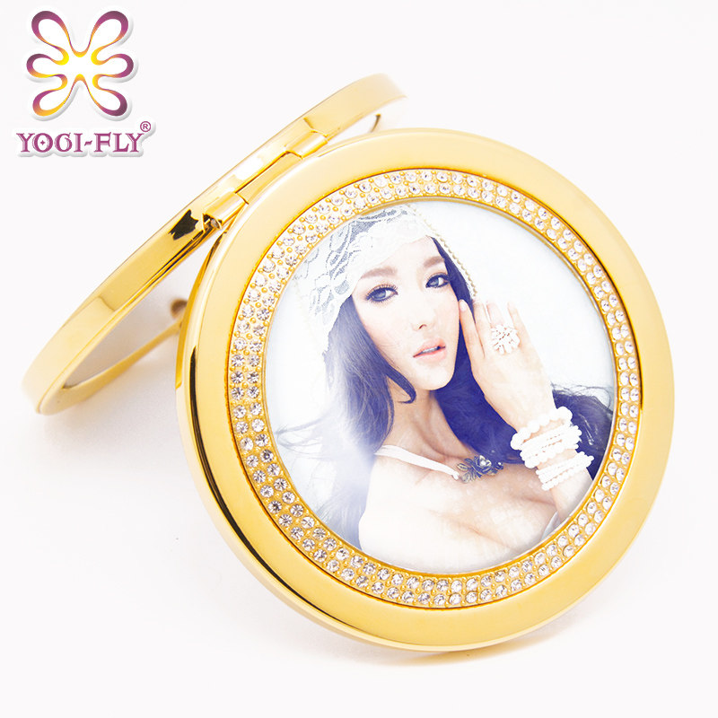 Bestie Gift Giving Girlfriend Lover Carry-on Makeup Small Mirror Portable Folding Creativity Gift DIY photo customization