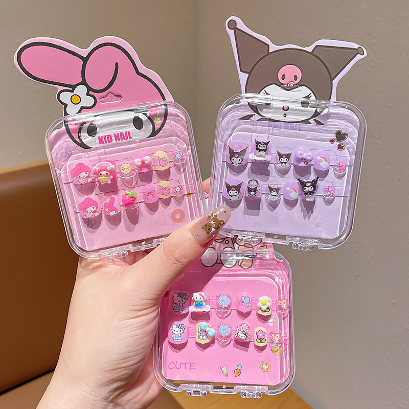 2026 New Children's Nail Stickers, Non-Toxic and Odorless, Jelly Glue for Girls, Cute Wearable Nails, Princess Gift