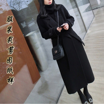 Loose Straight Silo Hair single-side cashmere large coat paper-like insert shoulder sleeves 2022 autumn winter new female boilerplate tailoring