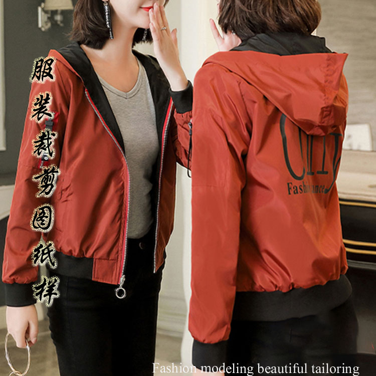 New loose jacket on both sides wear short windshirt small coat paper-like spring and autumn women's clothing sample crop