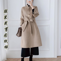 Medium-length two-sided cashmere large clothing paper sample 2022 autumn and winter new loose womens clothing Jacket Boilerplate Tailoring