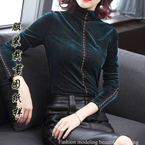 Autumn and winter New long sleeve T-shirt stretch knitted base shirt pattern womens turtleneck top sample cut drawing