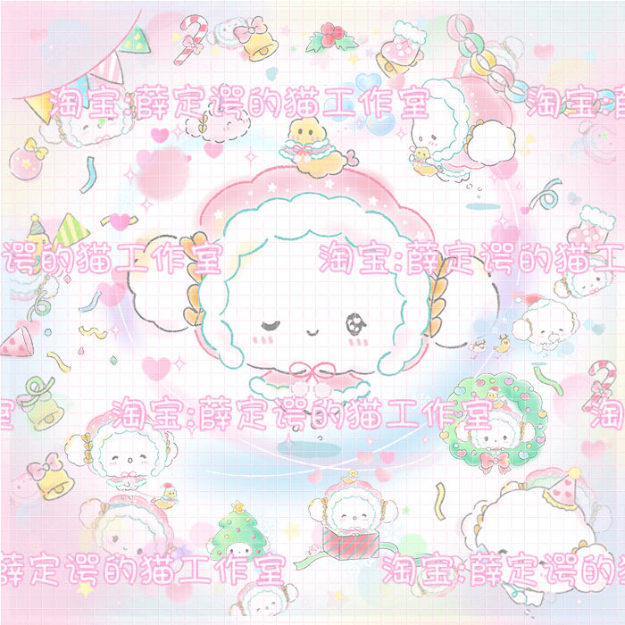 L1044 Winter Day Dreamy Wheat Flour Small Elf Cute Cartoon Christmas Free-buckle PNG Stickup Design Material