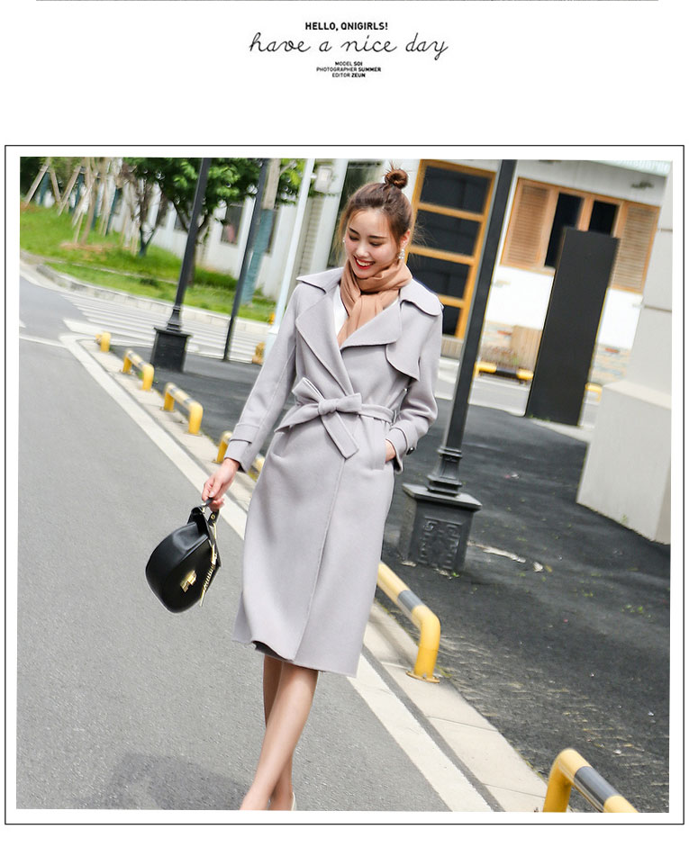 [钱多多] 17128 alpaca Albak làm bằng tay hai mặt áo cashmere áo áo phao nữ hàng hiệu