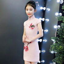 Girls qipao 2022 new children Summer childrens clothing China Wind Down with thin little girl Improved skirt Female