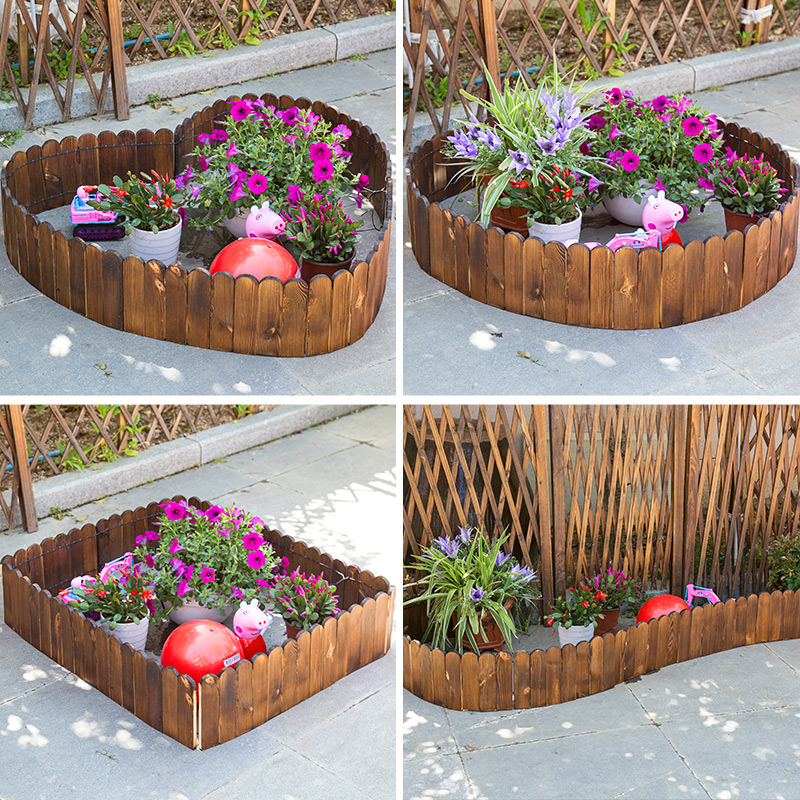 Outdoor garden Courtyard Gardening decorative flower bed Anti-corrosion wood fence fence Indoor balcony partition Solid wood small fence