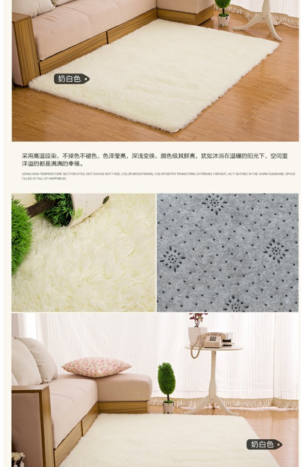 Có thể giặt được dày màu lụa sang trọng thảm phòng khách bàn cà phê Phòng ngủ Đầu giường Thảm trẻ em Thảm phòng ngủ thảm trang trí phòng khách