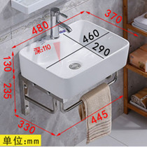 Bracket basin Ceramic wash basin Rectangular wash basin Large capacity wash basin Wall-mounted simple balcony household