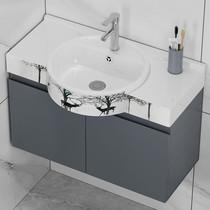 Household space aluminum bathroom cabinet combination small apartment bathroom hand wash basin balcony wall-mounted washbasin