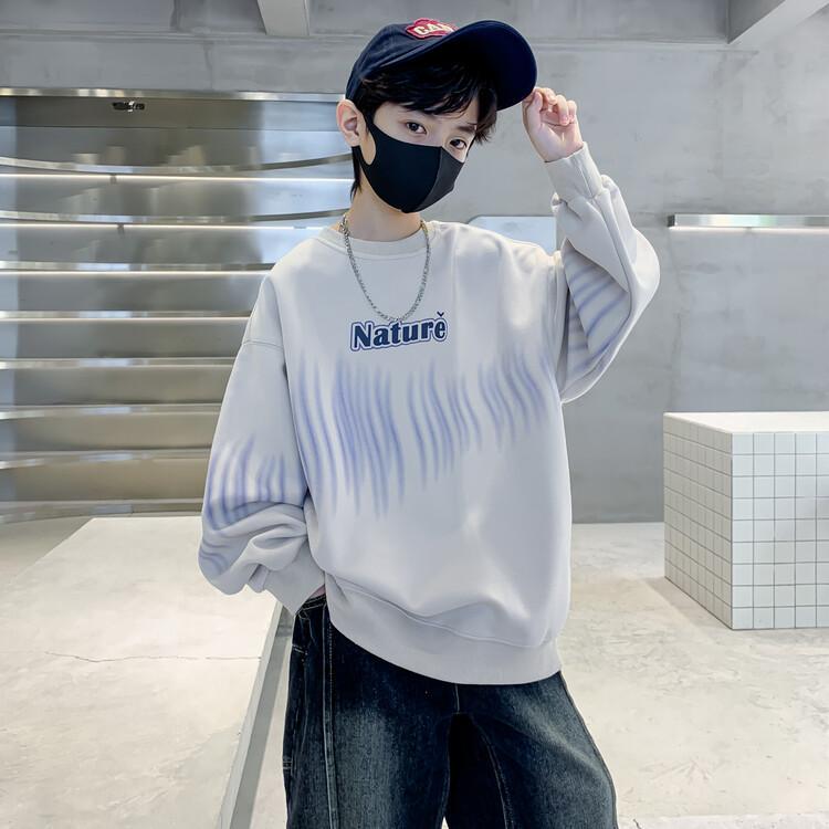 Boys' Sweatshirt Spring and Autumn 2026 New Spring Season Big Kids Sports Casual Top Children's Fashion Base Shirt Trendy