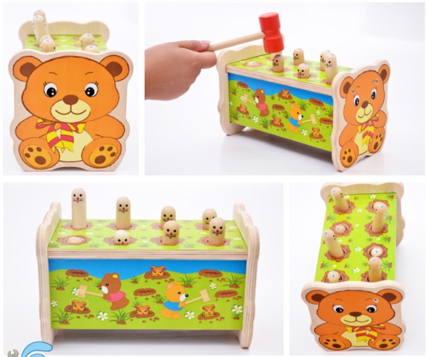 Đồ chơi cha mẹ trẻ bằng gỗ hamster lớn đồ chơi trẻ em câu đố đập gỗ - Khác đồ chơi em bé