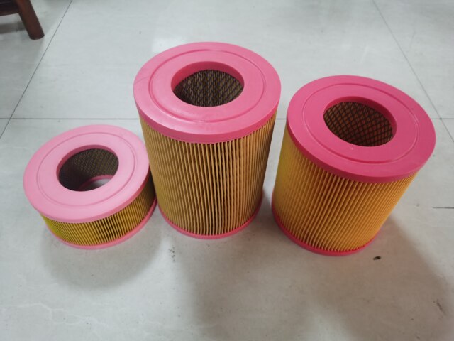 Red five-ring air compressor air filter 7.5KW11KW plastic air filter filter 22kW air filter element through both ends
