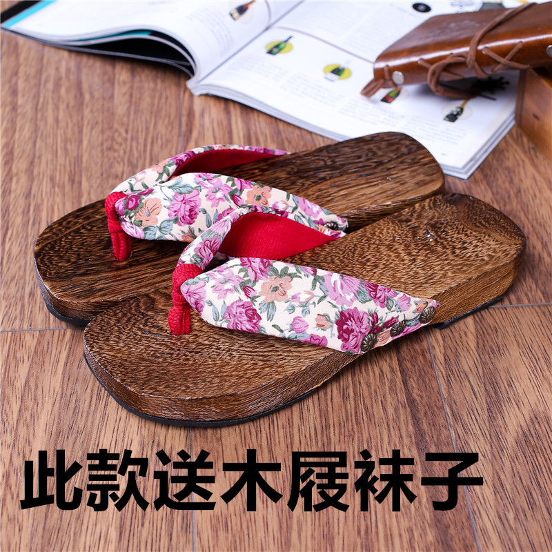 Free Shipping Japanese Gentleman's Wooden Clogs Couple's Sandals/Lightweight Paulownia Wood Comfortable Women's Style Square-Toed Clogs