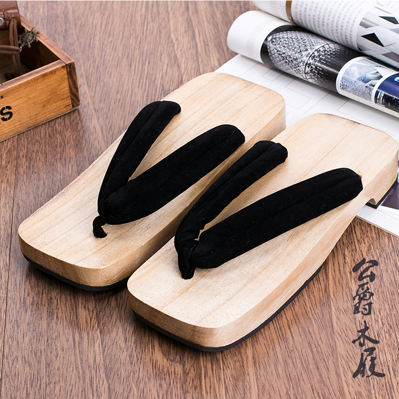 Handmade Wooden Clogs, Couple's Flip-Flops, Flat Sandals, Summer Fashion Trendy Flip-Flops, Men's Japanese-Style Wooden Slippers