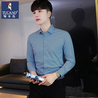 啄木鸟 Лонгслив для отдыха, рубашка, эластичный классический костюм, осенний, облегающий крой