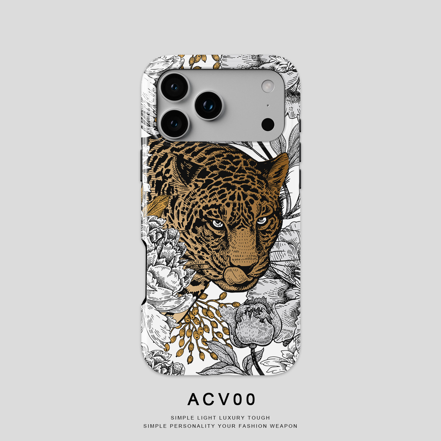 Leopard Floral Artwork 21 iPhone Case