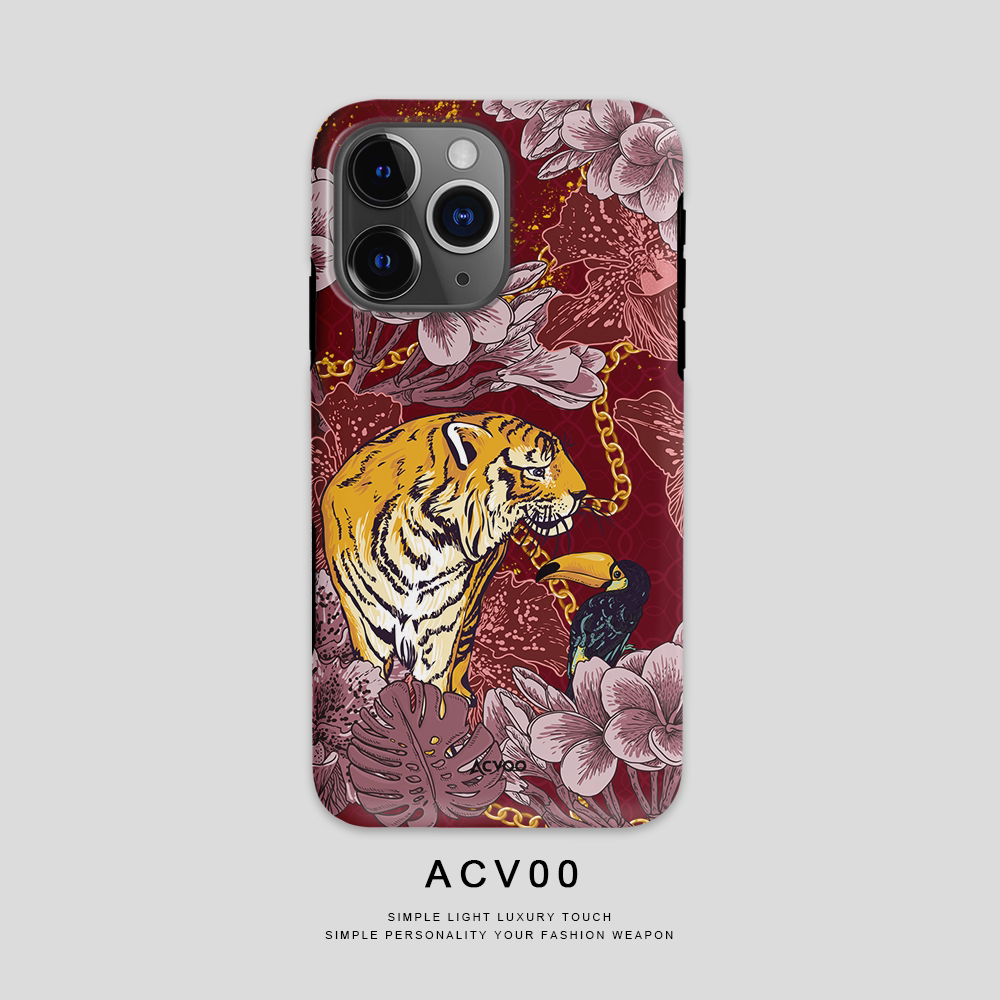 Majestic Tiger Face Close-Up Illustration 21 iPhone Case