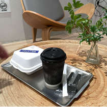Disposable thickened paper cup coffee hot drink cup S-shaped corrugated anti-scalding 300ml 400ml soy milk hot milk tea