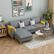 Fabric sofa living room 2023 new seating area reception simple rental room double small sofa three person technology