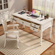 Taomeiting American white solid wood desk home with drawer computer desk bookshelf combination desk study room